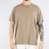T-shirt girocollo Beige in jersey di cotone