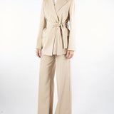 Pantalone Beige palazzo in lana VISIVO 9 MAX MARA WEEKEND 