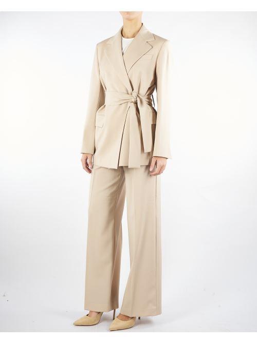 Pantalone Beige palazzo in lana VISIVO 9 MAX MARA WEEKEND 