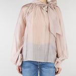 Camicia Cipria in organza con fiocco TAB0210 14 VICOLO 