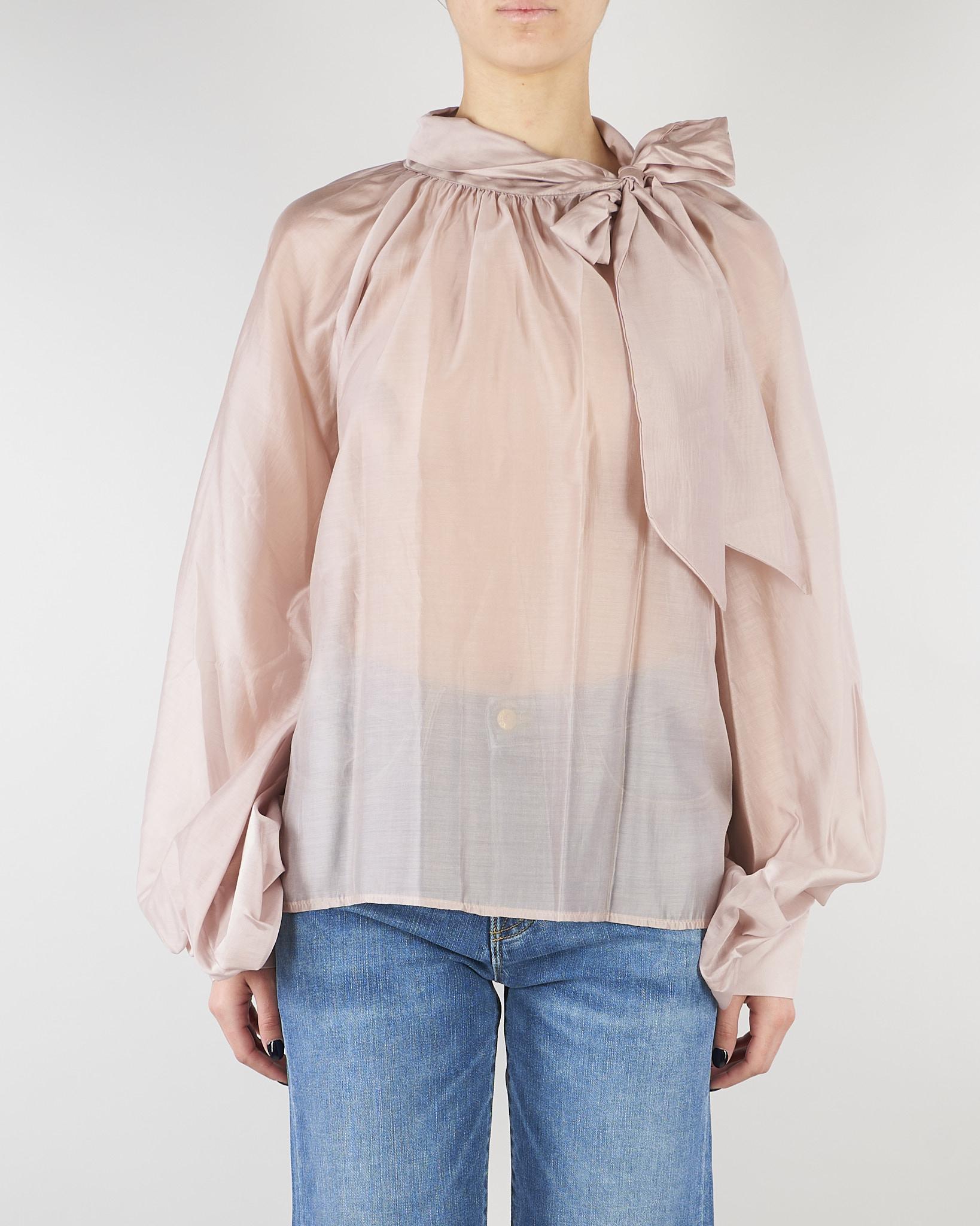 Camicia Cipria in organza con fiocco TAB0210 14 VICOLO 