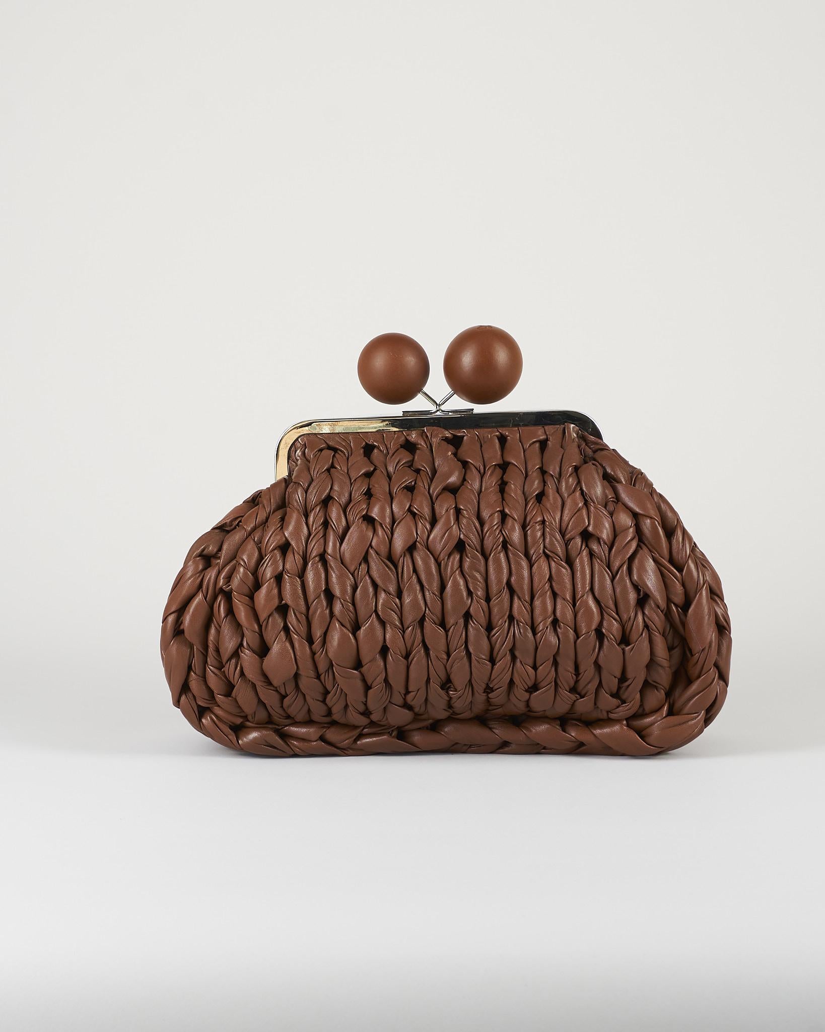 Borsa Pasticcino Bag Cuoio medium in nappa tricot WKALIBERO 3 MAX MARA WEEKEND 