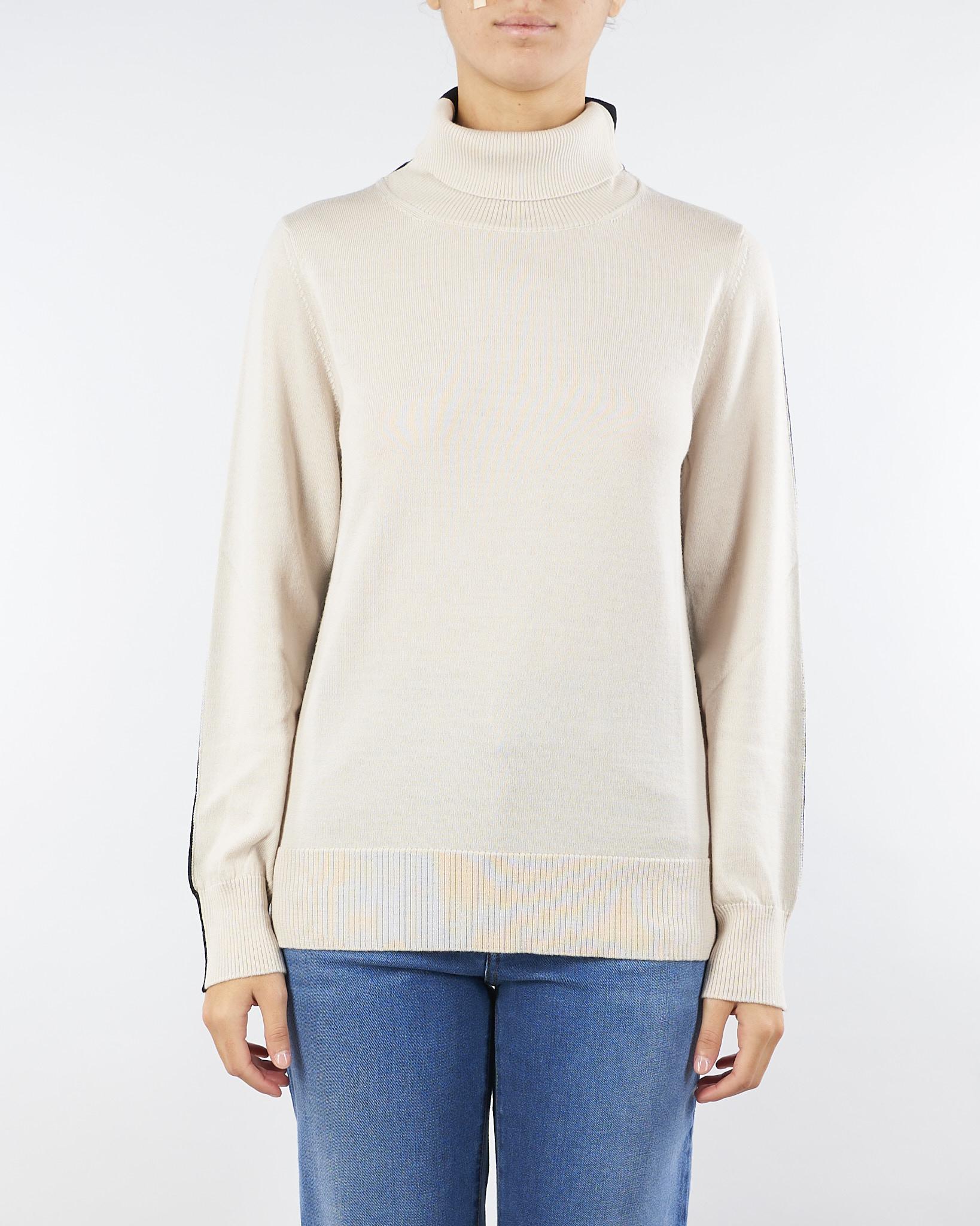 Maglia Calce-Nero bicolor in pura lana C8145726 41001 CLIPS 