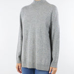 Maglia Grigio in misto lana con collo a cratere RI5NT013 0007 ICONA 