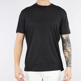 T-shirt Nero basic in misto lyocell e cotone