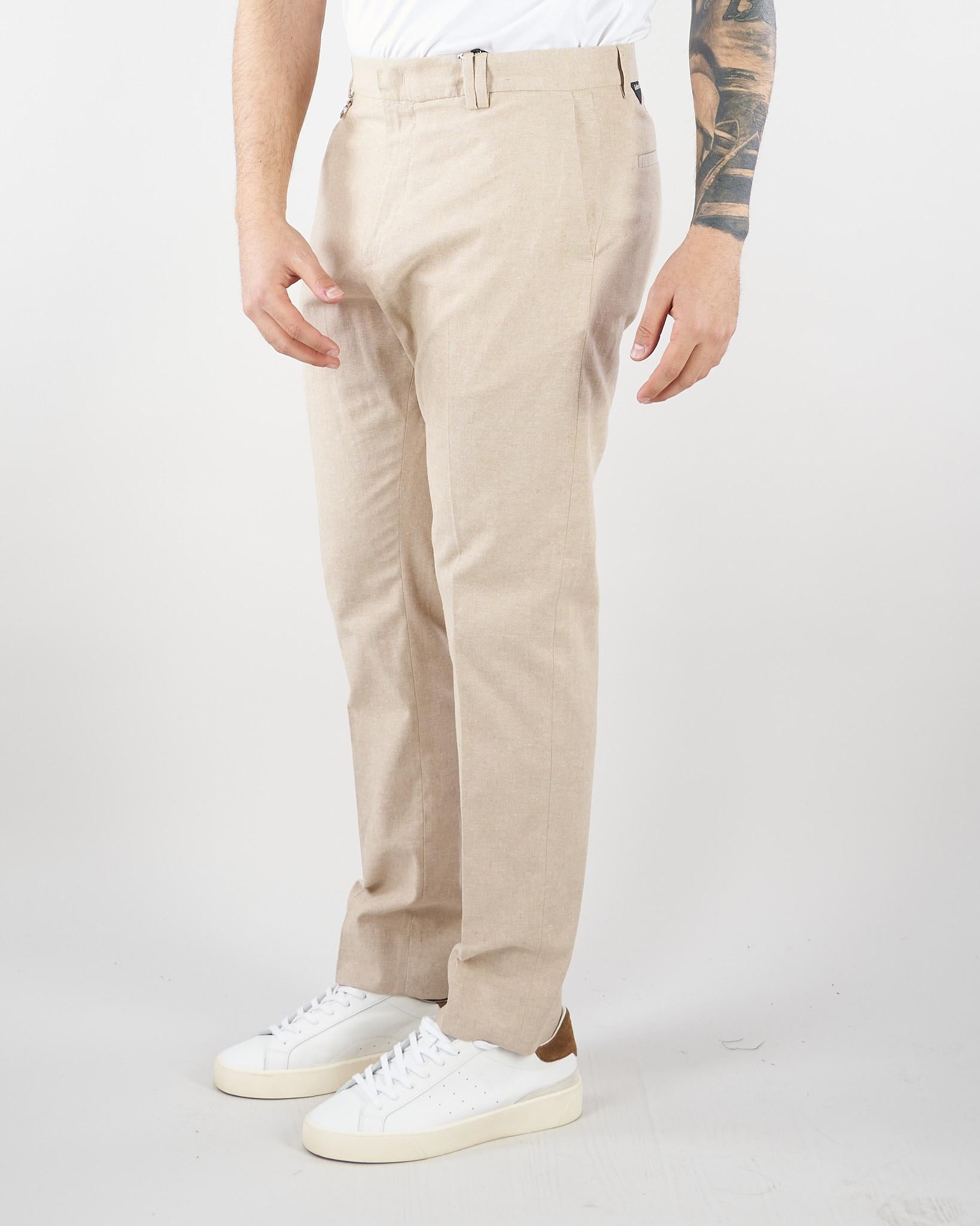 Pantalone Justin Beige in misto cotone e lino GC1PSS266904 A041 GOLDEN CRAFT 