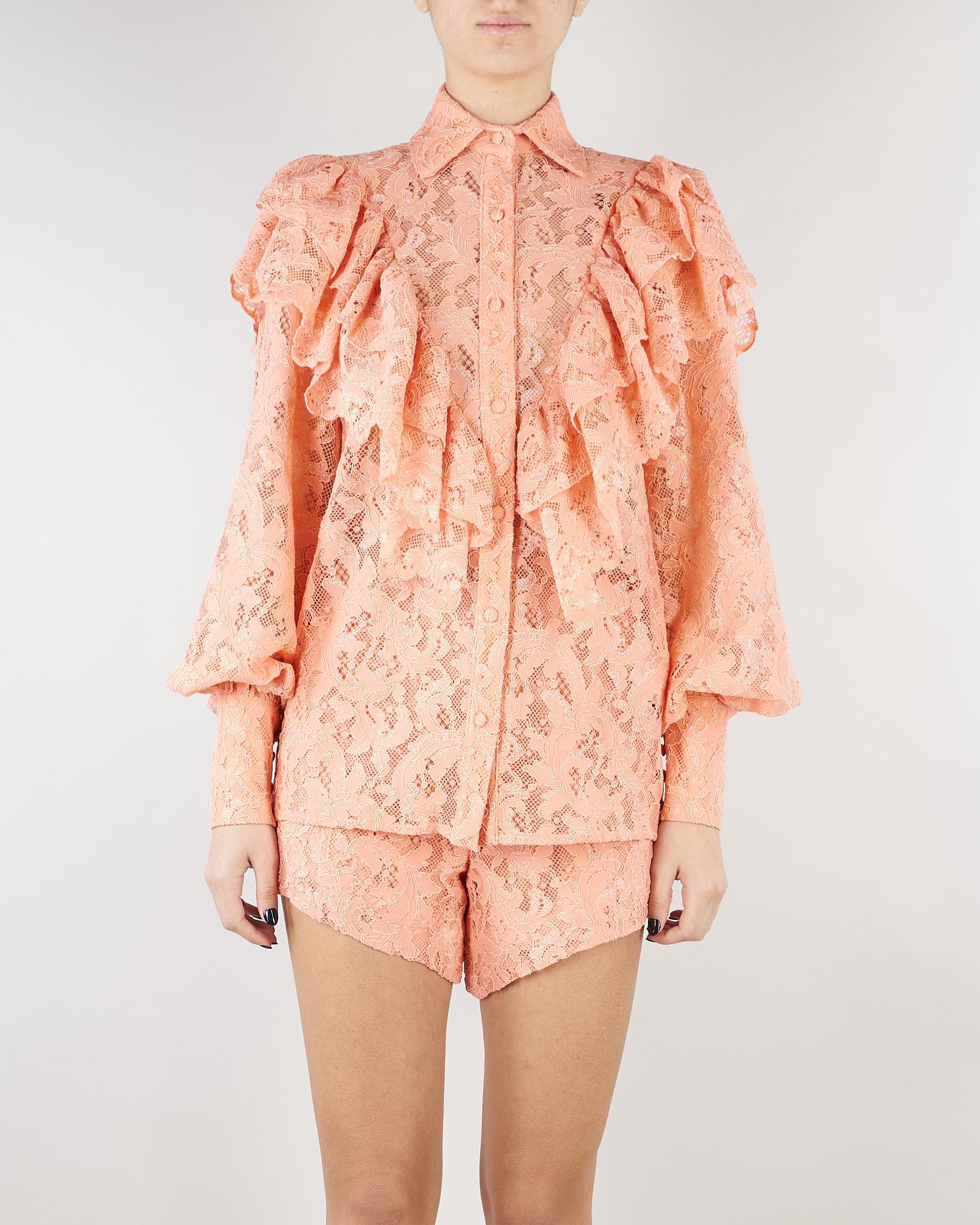 Camicia Pesca in pizzo con rouches ACT16113CA606 144 ACTUALEE 