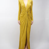 Abito Red Carpet in jersey cupro con piercing