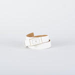 Cintura Avorio in pelle con placca logo CT78S56E2 360 ELISABETTA FRANCHI 