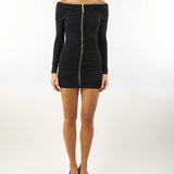 Miniabito in jersey lurex con zip Elisabetta Franchi