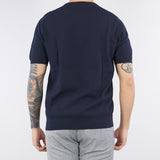 Maglia jacquard Blu in cotone ice crèpe