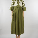 Abito Verde in popeline di cotone con ricami WKDTILDE 2 MAX MARA WEEKEND 