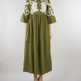 Abito Verde in popeline di cotone con ricami WKDTILDE 2 MAX MARA WEEKEND 