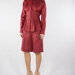 Bermuda Rosso lungo in tela di lino MSTCARAVAN 32 MAX MARA STUDIO 