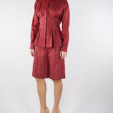Bermuda Rosso lungo in tela di lino MSTCARAVAN 32 MAX MARA STUDIO 