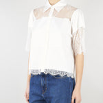 Camicia Bianco in cotone con pizzo RA6142T544A 11111 BLUGIRL 