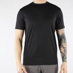 T-shirt Nero in misto lyocell e cotone con logo al fondo EM006691AF10017 UC001 EMPORIO ARMANI 