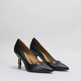 Decollette in pelle con tacco silver Wo Milano