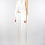 Top Bianco in satin con fondo asimmetrico SS260045 1 ELEH 