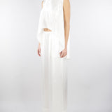 Top Bianco in satin con fondo asimmetrico SS260045 1 ELEH 