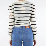 Cardigan Panna-Nero in misto mohair con pizzo TP3250 12755 TWIN SET 