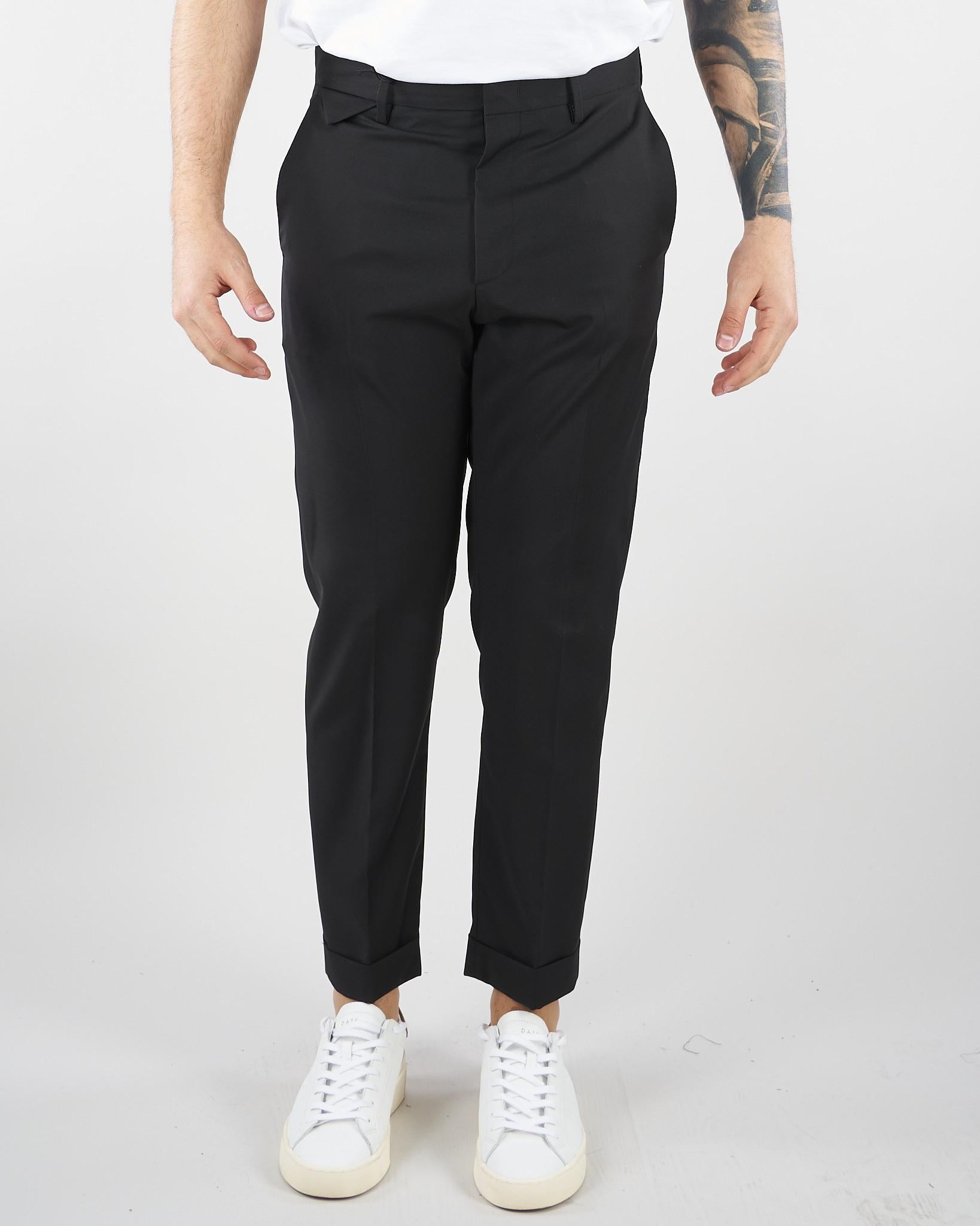 Pantalone Cooper Nero in fresco lana LP26001 D001 LOW BRAND 