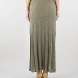 Gonna lunga Verde in maglia di lino con lurex TT3211 13565 TWIN SET 
