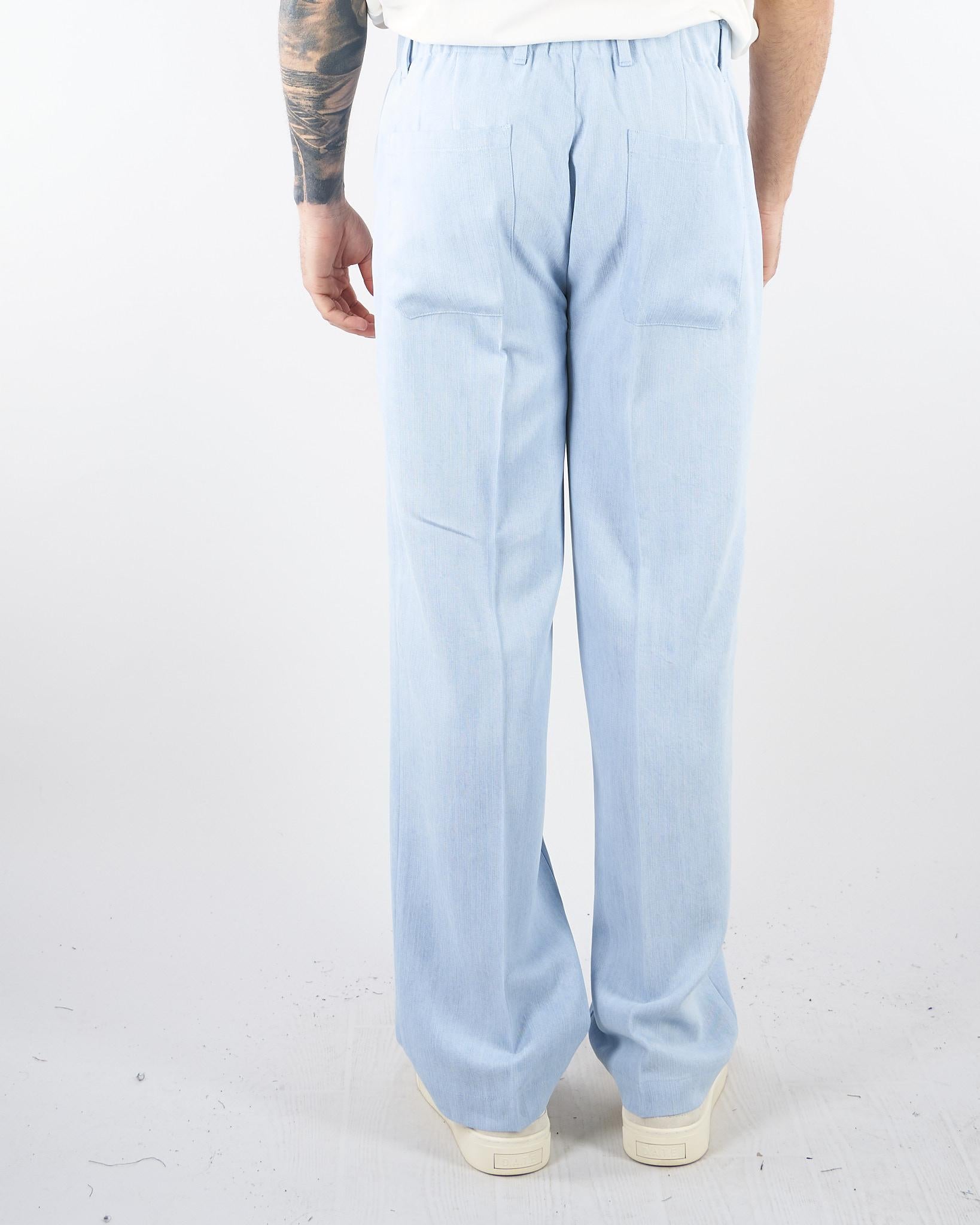 Pantalone Celeste con gamba e fondo ampio PAU3DICI039B 30 3DICI 