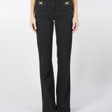 Pantaloni in cotone con fiocchi gioiello