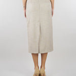 Gonna Longuette Beige Gessata con Spacco TAB0252 35 VICOLO 