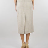 Gonna Longuette Beige Gessata con Spacco TAB0252 35 VICOLO 
