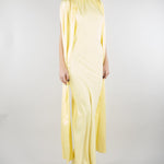 Abito lungo Giallo in raso con foulard ACT16207AB4131 400 ACTUALEE 