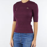 Maglia Bordeaux a costine con maniche corte TP3240 5609 TWIN SET 