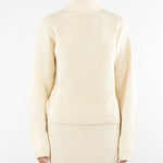 Maglione Crema intrecciato a collo alto 2K0368K9O3A W405 PATRIZIA PEPE 