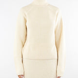 Maglione Crema intrecciato a collo alto 2K0368K9O3A W405 PATRIZIA PEPE 