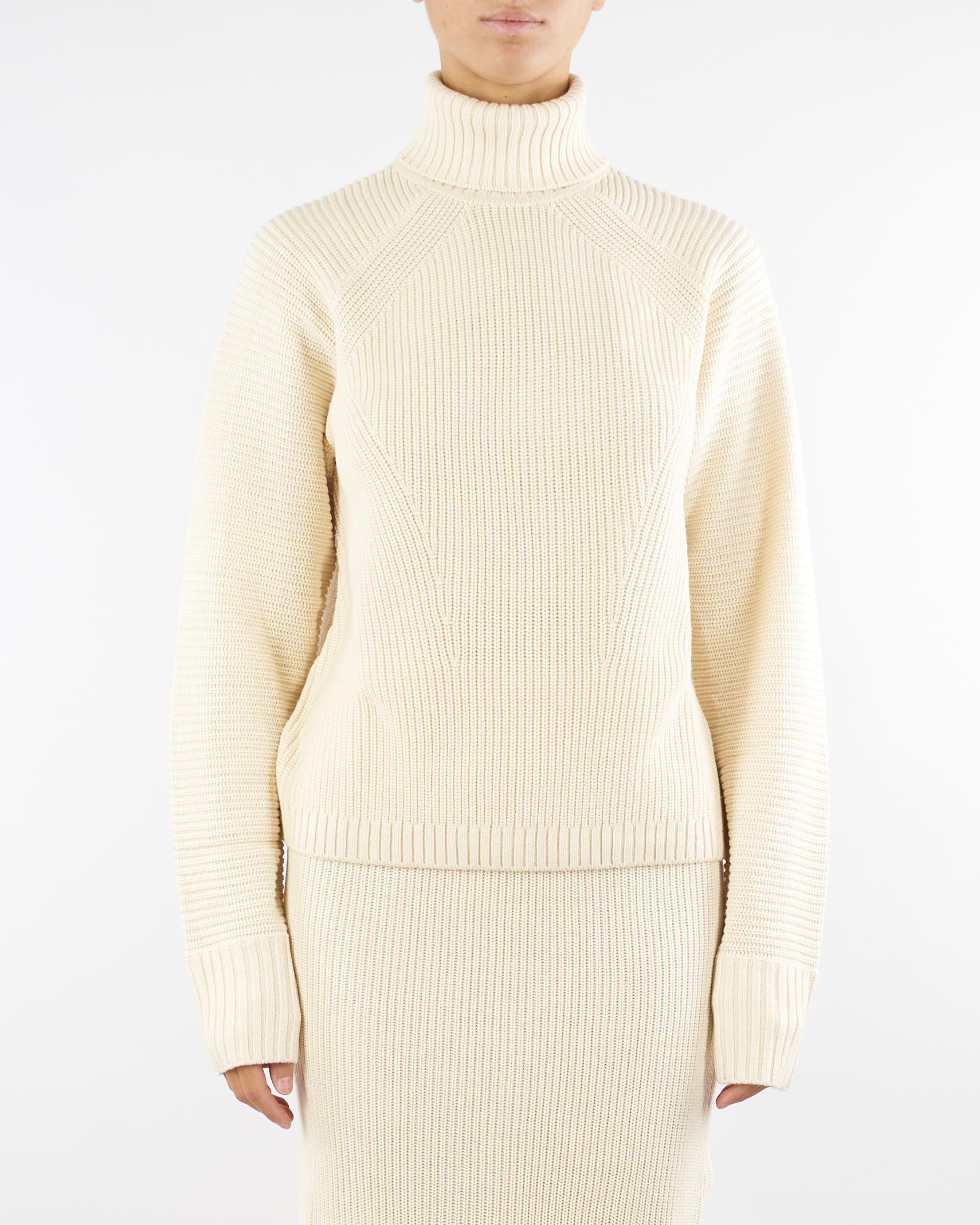 Maglione Crema intrecciato a collo alto 2K0368K9O3A W405 PATRIZIA PEPE 