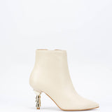 Stivaletto in pelle con tacco gold Wo Milano