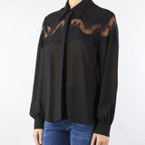 Camicia Nero con inserti in pizzo NS039 99 NO SECRETS 
