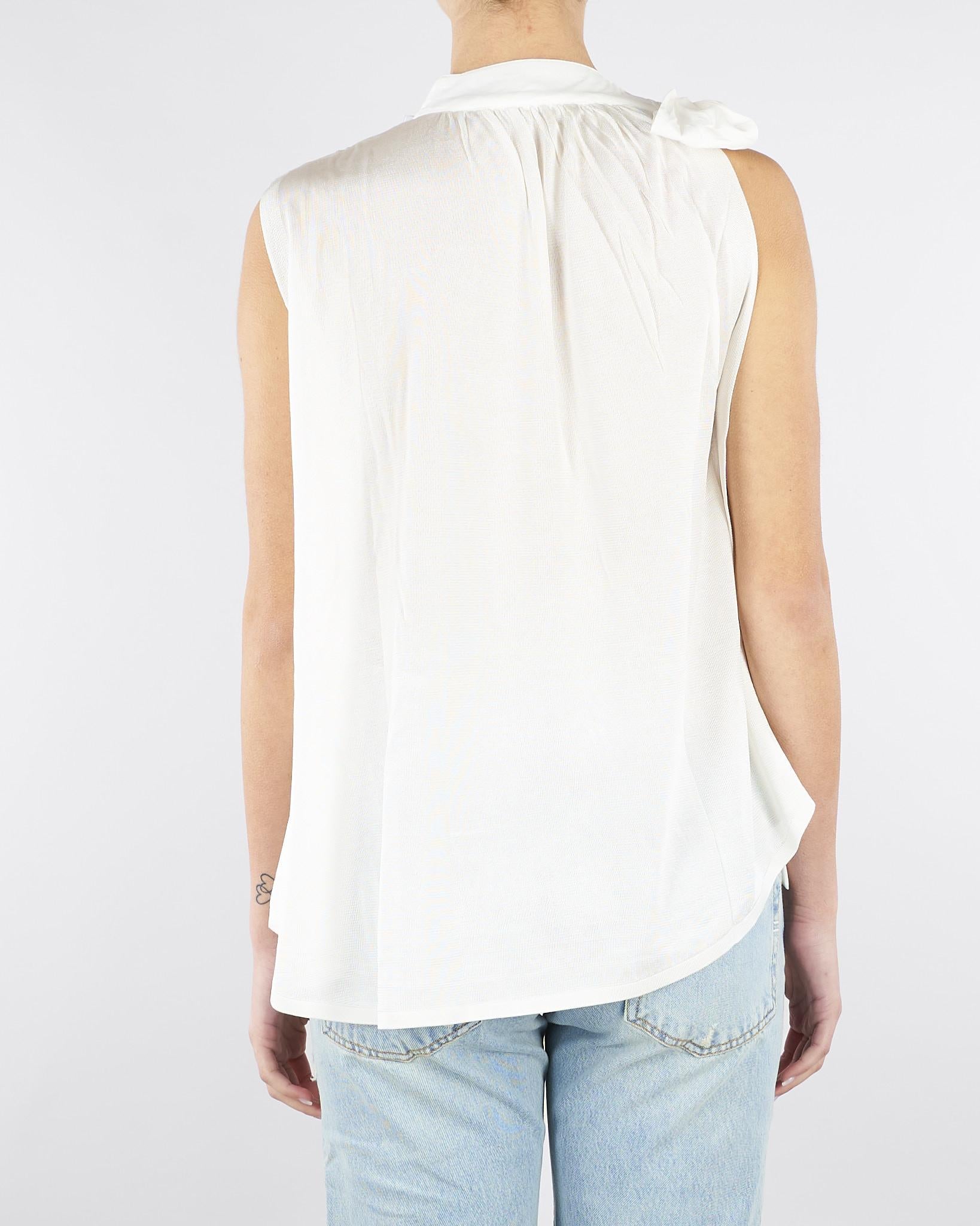 Top Bianco con allacciatura sulla spalla M6PZ61 791 MEIMEIJ 