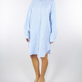 Maxi camicia a righe Azzurro-Bianco in cotone