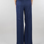 Pantalone Blu in misto viscosa e lino SP5CO005 3000 ICONA 