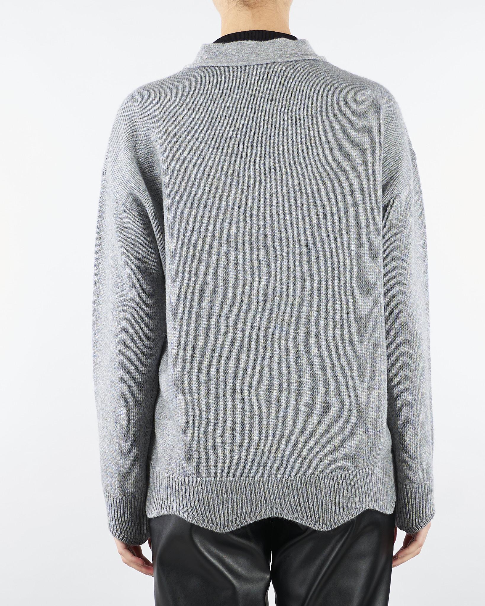 Cardigan Grigio con ricamo A8235675 7 CLIPS 