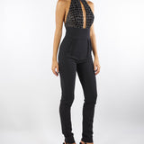 Tuta Nero in tulle e crêpe con ricami cocco TU06257E2 110 ELISABETTA FRANCHI 