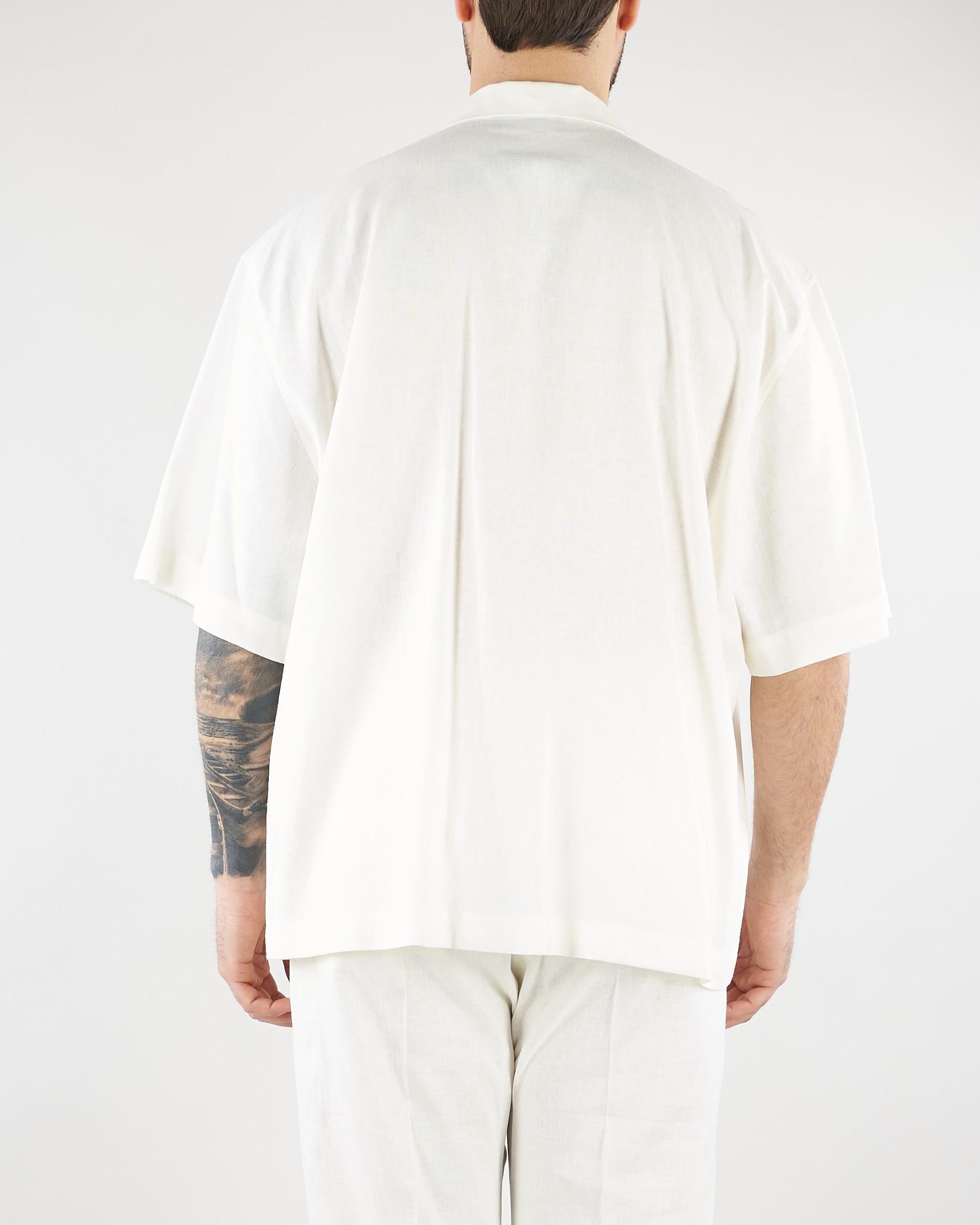Camicia Bianco in lino CA3637 1 I'M BRIAN 