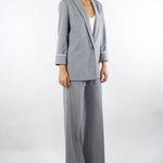 Pantalone Grigio Etel in jersey di lana gessato ETEL 716 NENETTE 