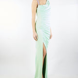 Abito lungo Mentra monospalla con drappeggio