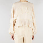 Blusa Fuji crema con balze FUJI 690 NENETTE 