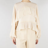 Blusa Fuji crema con balze FUJI 690 NENETTE 