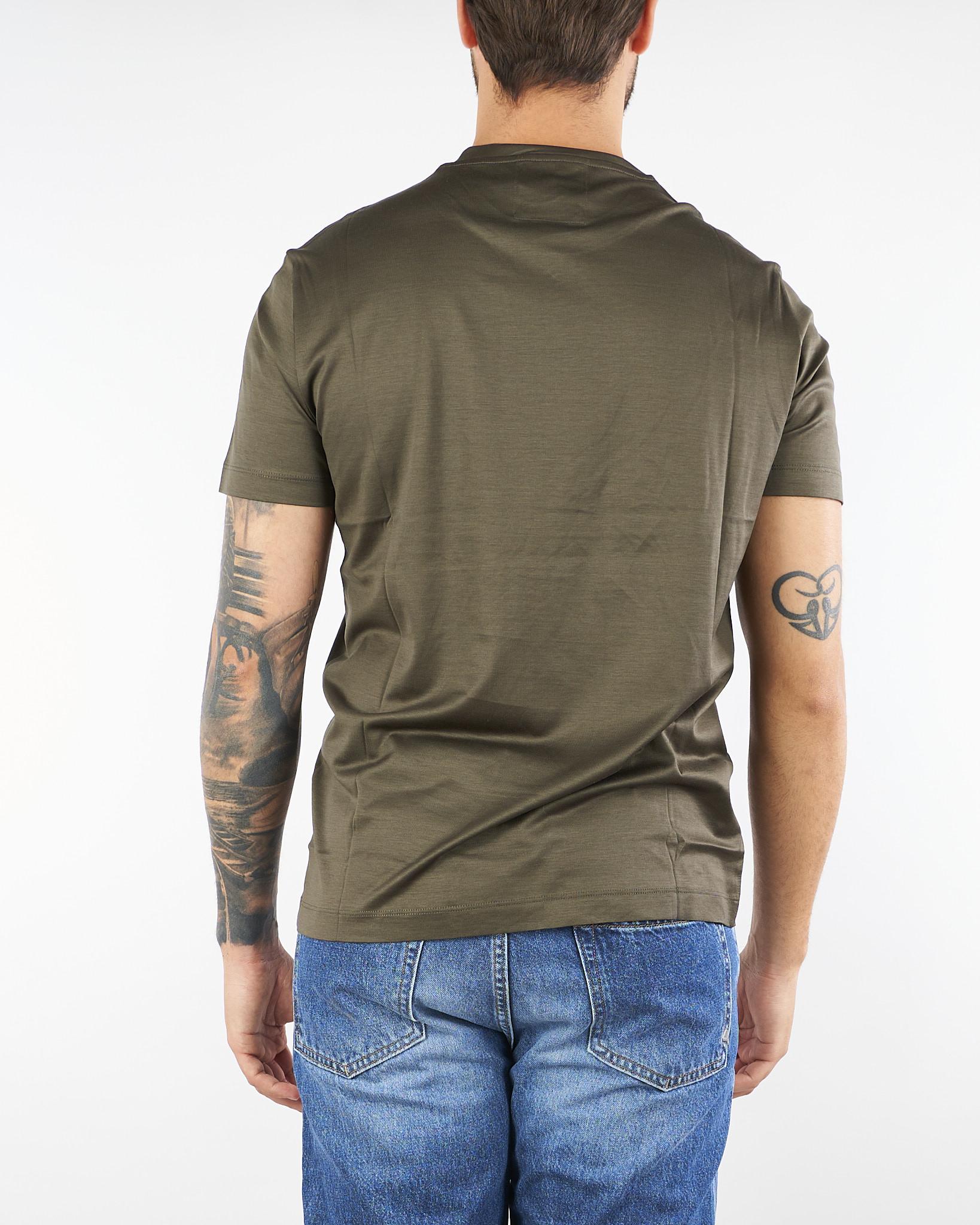 T-shirt Verde basic in misto lyocell e cotone 8N1TE81JUVZ U8120 EMPORIO ARMANI 