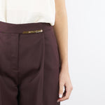 Pantaloni Cacao in fresco lana con placca gioiello PA15761E2 644 ELISABETTA FRANCHI 